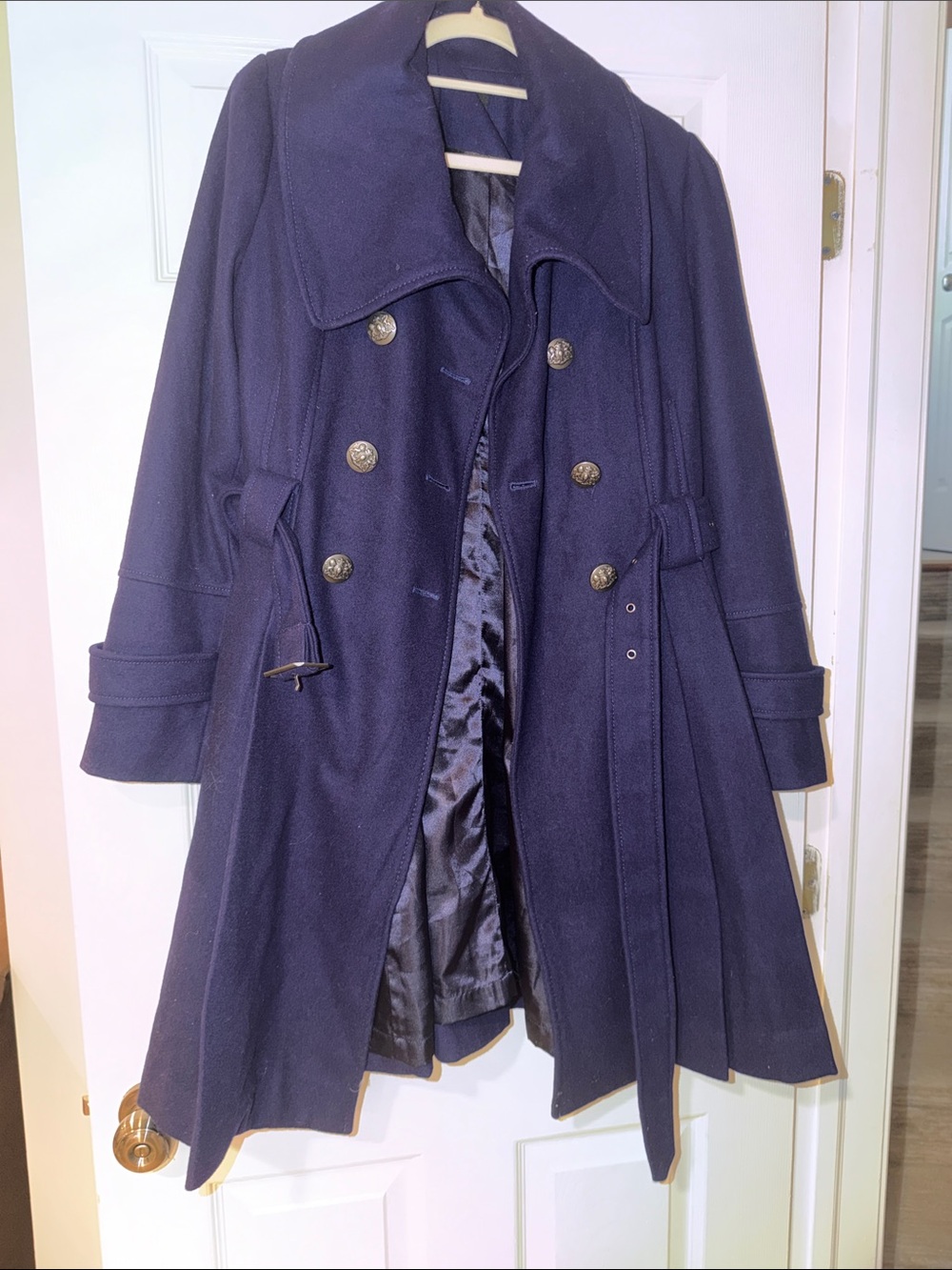 Apt. 9 Women's Navy Double-Breasted Pea Coat